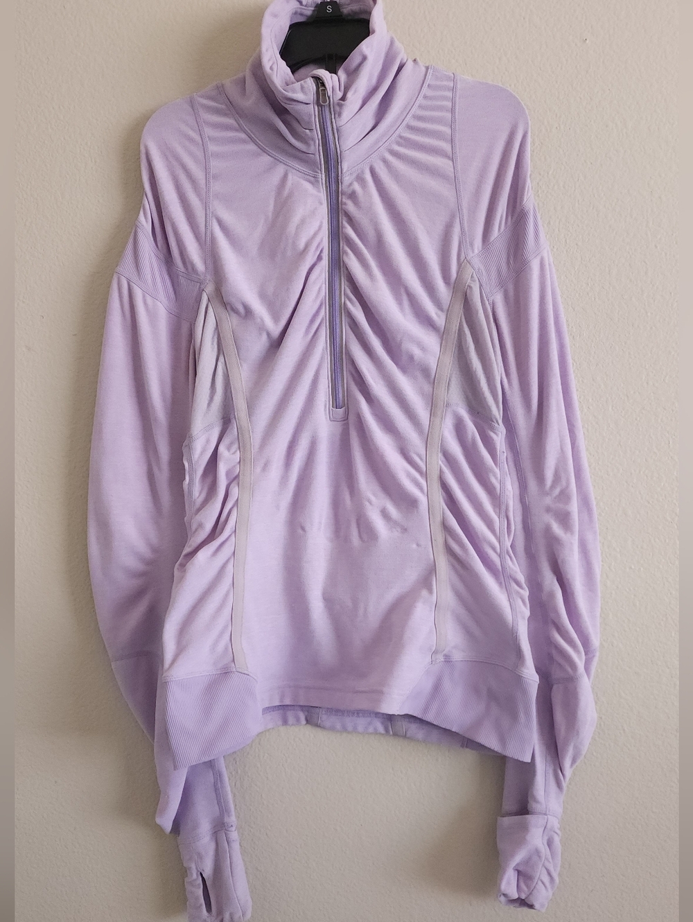 Lululemon Ruched & Ready 1/2 Zip Pullover Lavender Lilac Size 10